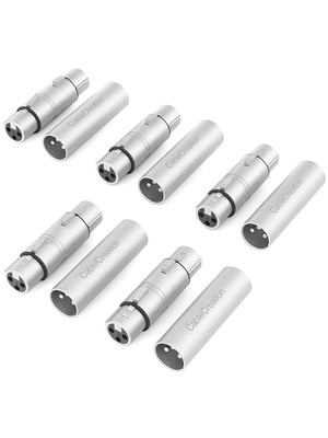 [5-Pair XLR Female to Female & XLR Male to Male 3PIN Adapter Conn