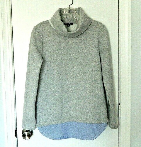 Cowl Neck Sweatshirt Gray Tunic Layered 