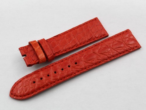 Bracelet Cuir Crocodile Bleu Clair 18/14 Mm Fait Main Italie - Neuf Sans étiquette