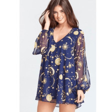 Show Me Your Mumu Tessa Tunic Dress Size L moon star zodiac  boho