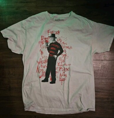 Freddy Krueger Nightmare On Elm Street T Shirt Men's Size Large White Halloween