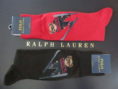 POLO RALPH LAUREN CALZE Polo Maglione Da Sci Orso in rosso o nero | eBay