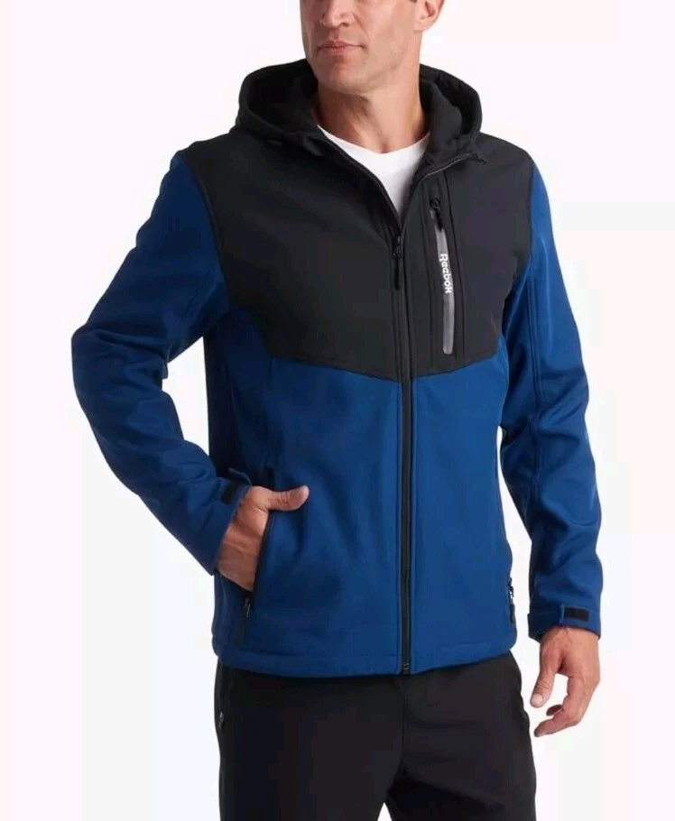 Reebok Men's Lightweight Softshell Wind and Water Resistant with Hood SIZE 2XL