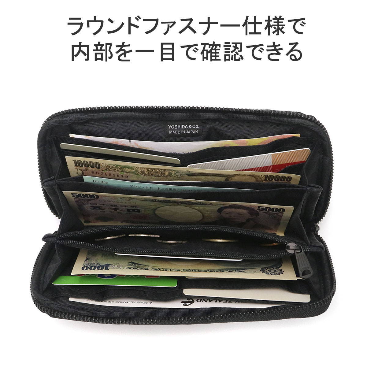 Porter Liberty Long Wallet Long Wallet Yoshida Kaban Round Zipper  