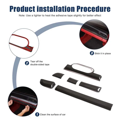 Real Carbon Fiber Interior Trim Cover Kit For Porsche 718 Boxster Cayman 981 982 - Bild 6 von 9