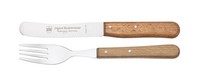 RÖR Buckelsmesser Mit Wellenschliff + Gabel Buchenholzgriff Besteck Schneiden