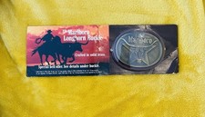 1980s NEW Solid Brass Marlboro Longhorn Belt Buckle NIP