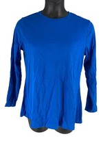 Isaac Mizrahi Live Essentials Pima Cotton Crew Neck Swing Blue Wave