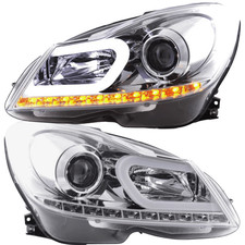 Led Light Tube Scheinwerfer in chrom für Mercedes C Klasse W204 2011-2014 Led Light Tube Scheinwerfer in chrom für Mercedes C Klasse W204 2011-2014