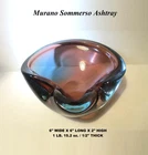 LOWEST PRICE! MURANO SOMMERSO BURGUNDY BLUE ASHTRAY 1/2" THICK BLOWN GLASS ITALY