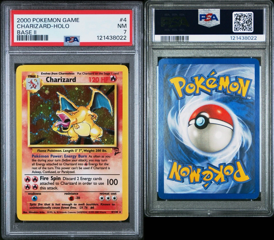 Charizard 4/130 Base Set 2 Holo PSA 7 - Image 3 of 3