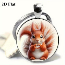 Squirrel Heart Love Keyring Key Chain Bag Car Charm Squirrel Lovers Gift
