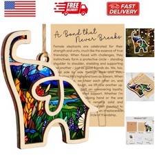 Gifts for Women, Friendship Elephant Ornament with Story Card, Friendship Bir...