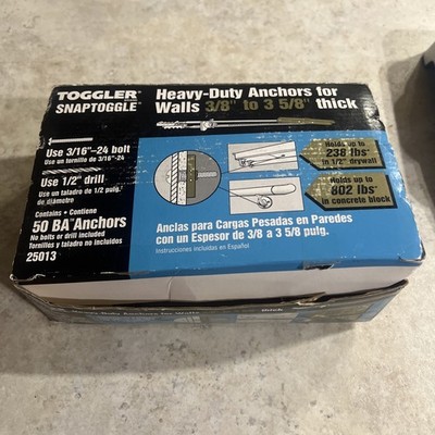 TOGGLER SNAPTOGGLE  1/4'' Heavy-Duty Anchors #25014 (Box of 48) NEW