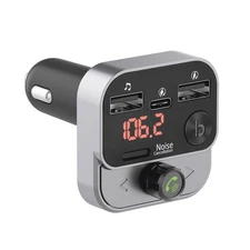 Just Wireless FM Transmitter with USB-C and USB-A Charging Port - Black