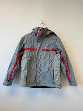 Nike ACG 3 Outer Layer Jacket Youth Medium Gray Red Striped Hooded Ski Zip