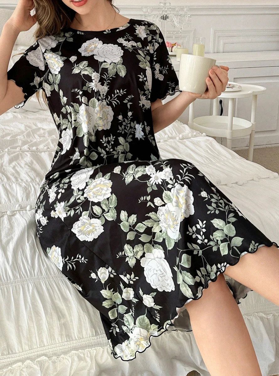 black moo moo dress Embroidered Cotton Gauze Muumuu