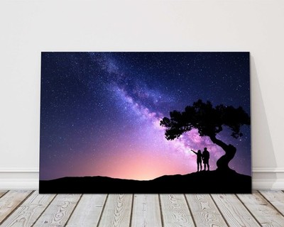 Milchstraße Sternennacht. Leinwandbild für Zuhause oder Büro. Ideales Geschenk Geburtstag