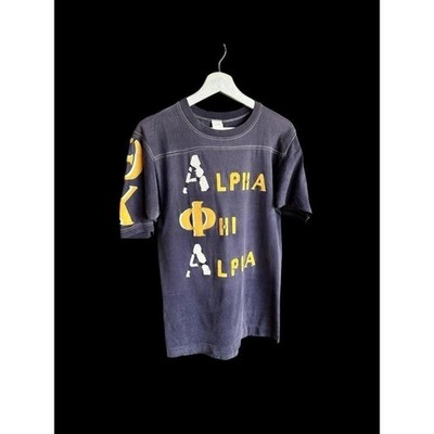 Vintage 60's Gulf Coast Sportswear Ringer T-Shirt Sz Med Alpha Phi Greek College