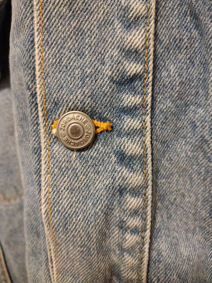 Chaqueta vaquera Jordache vintage talla grande camionero azul denim motociclista algodón Y2K para hombre Foto 4 de 4