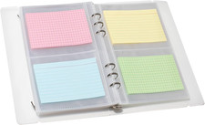 3x5 Index Card Binder Holder Organizer 90 Sleeves Stores 180 Note Cards