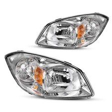 Headlight Assembly Compatible with 05 OE - Chrome/Amber/Clear Fit 05-10 Cobalt