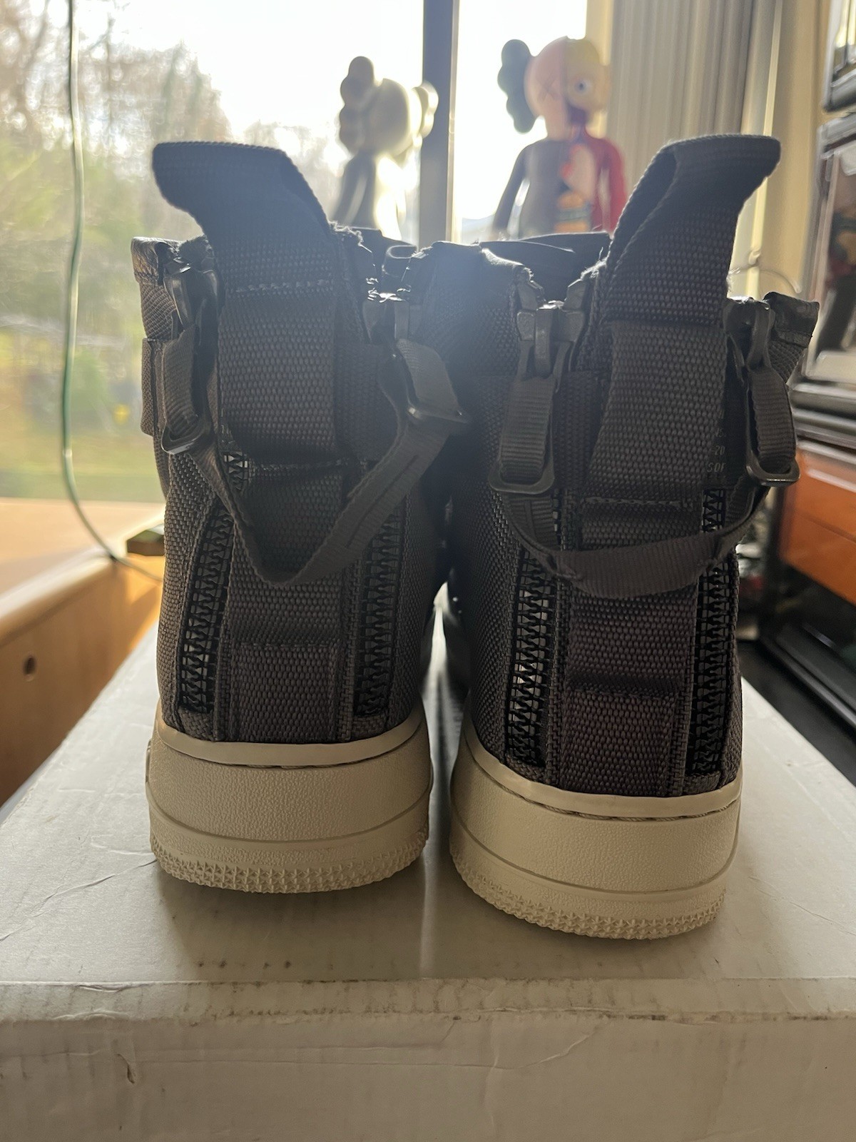 Nike SF Air Force 1 Mid Dark Grey w/ Original Straps - Size 12 image 3