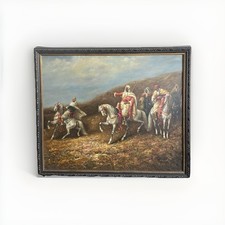 Adolf Schreyer Orientalist Arab / North African Horsemen Oil Painting
