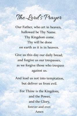 THE LORDS PRAYER 8X10 PHOTO GOD JESUS CHRIST OUR FATHER WHO ART IN HEAVEN POSTER