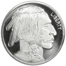 1 Troy oz Buffalo .999 Fine Silver Round