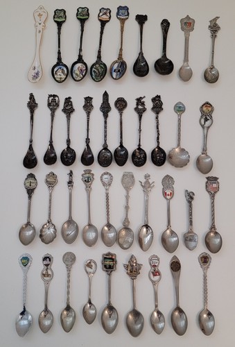 Lot of 38 Vintage Souvenir And Collectible Spoons
