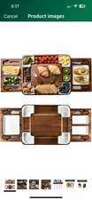 Shanik Upgraded Acacia Cheese Board Set, Square Expandable without Engraving 