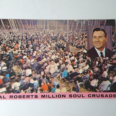 1989 Oral Roberts Million Soul Crusade Abundant Life Invitation Postcard