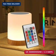 Portable Touch Small Night Light, 13 RGB Colors and 5 Brightness Levels USB Rech