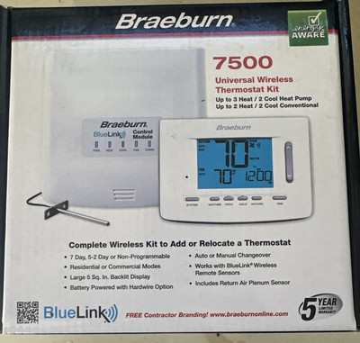 Braeburn 7500 Universal Wireless Thermostat Kit - Programmable/Non-Programmable