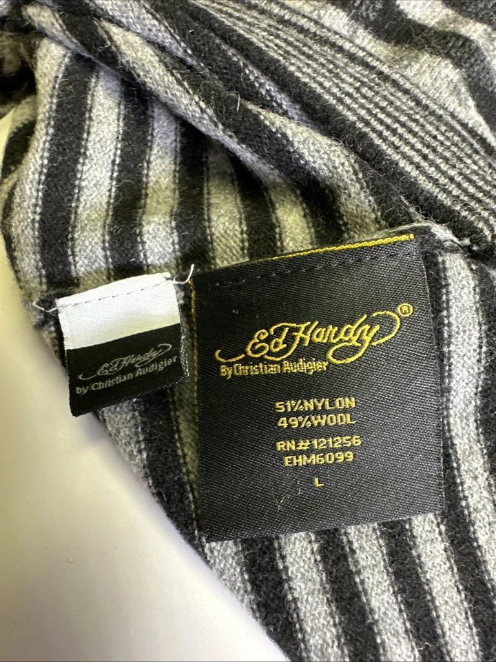 Suéter Ed Hardy por Christian Audigier Mezcla de Lana Cuello en V Talla Grande NUEVO Foto 4 de 4