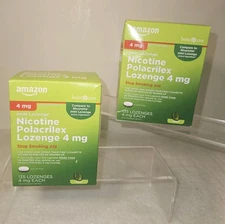 2 Amazon Basic Care Mini Lozenge Nicotine Polacrilex 4 mg 135 Lozenges Exp 07/27