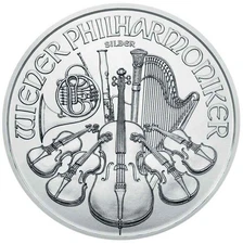 Random Year - 1 oz Austrian Silver Philharmonic Coin .999 Fine Silver BU