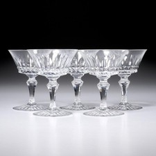 Baccarat France Piccadilly Cut Crystal Champagne Coupe Glass Set of 5 Vintage A
