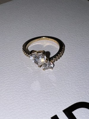 Pandora Doppel-Herz Funkelnder Ring 161198C01 Damenring