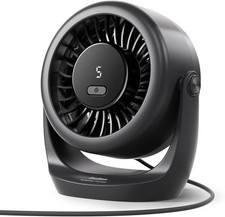 USB Turbo Desk Fan, Ultra-Quiet Mini Fan, 5-Speed LED Display