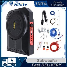 10'' Untersitz-Aktiv-Subwoofer mit Kabelset Auto Bassbox Kompakt Verstärker Bass