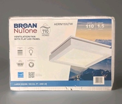 Broan NuTone 110 CFM Ceiling Bathroom Exhaust Fan w/LED Light~1.5 Sones
