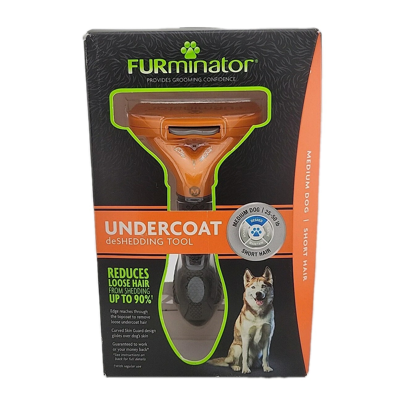 FURminator Undercoat deShedding Tool Medium Dogs Short Hair 25-50 lbs Dog Hair 