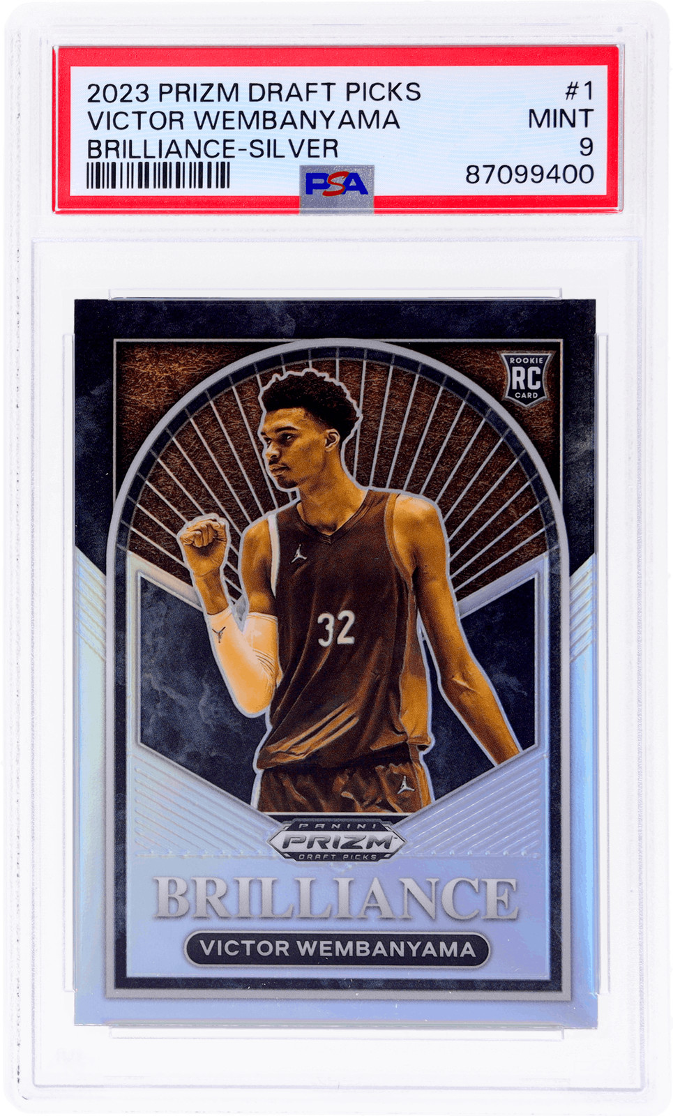 2023 Panini Prizm Draft Picks Victor Wembanyama Brilliance Silver #1 PSA 9