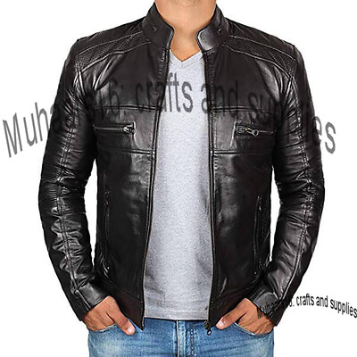 Men Plain Leather Jacket for bikers for rider, gift for him For Easy Ride,