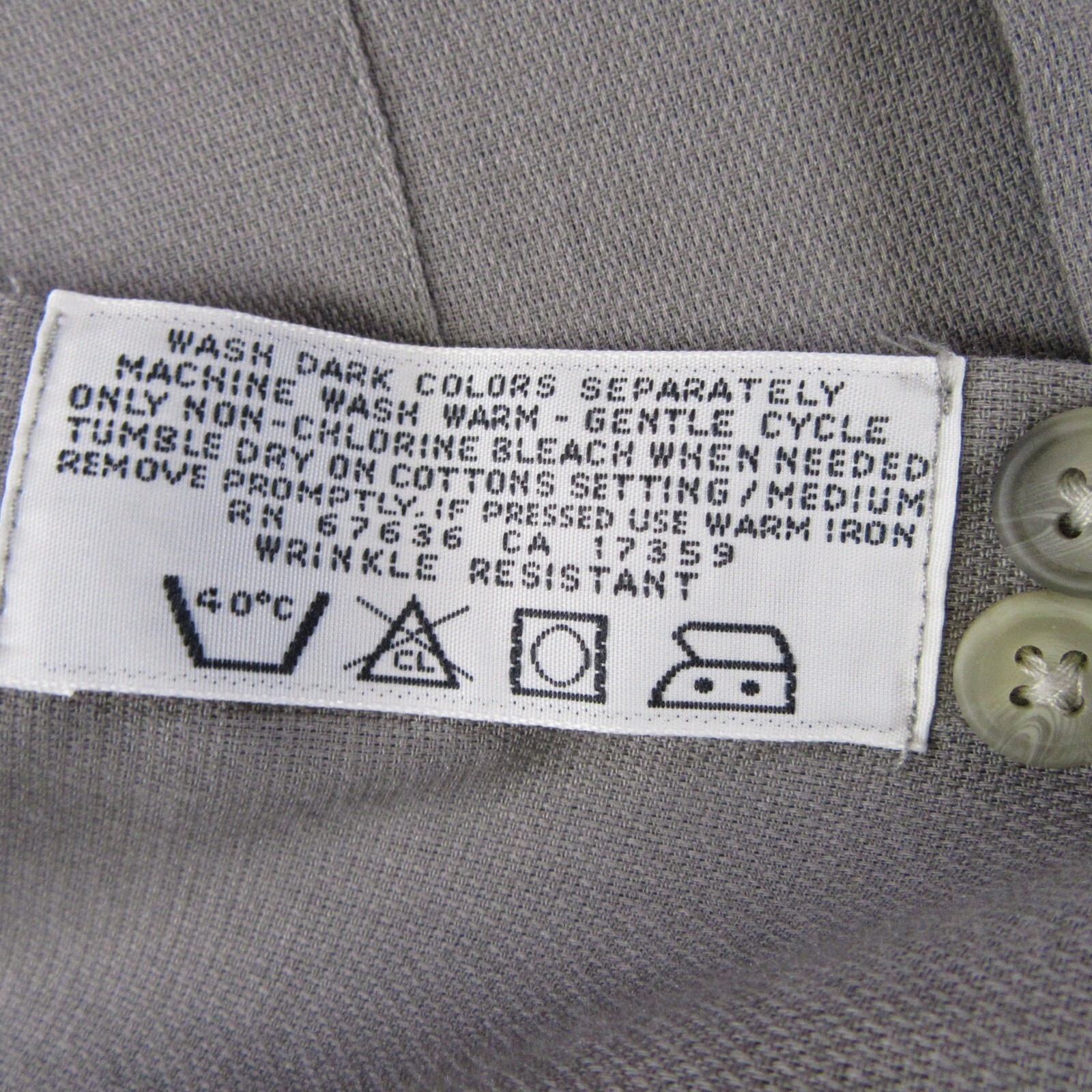 Camicia Yves Saint Laurent da uomo 17 (32 33) XL grigia con bottoni antirughe