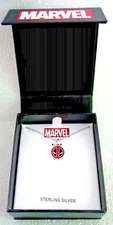 Marvel Deadpool Logo Necklace Pendant Box 925 Sterling Silver New NOS 2022