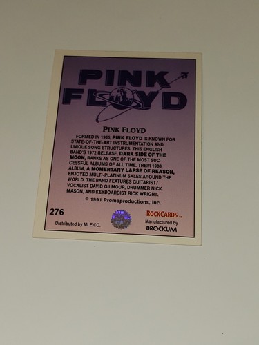 1991 Brockum RockCards #276 Pink Floyd Rock 🎸 Hair Metal Band Trading Cards - Picture 6 of 10