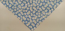 Dog Bandana/Scarf, Tie On, White, Yellow, Daisies, Blue, xS,S,M,L
